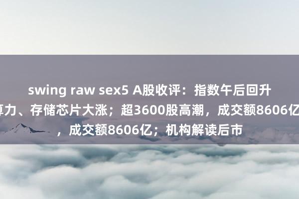 swing raw sex5 A股收评：指数午后回升沪指涨0.6%，算力、存储芯片大涨；超3600股高潮，成交额8606亿；机构解读后市